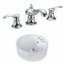American Imaginations AI-22556 18.25-in. W Above Counter White Vessel Set For 3H8-in. Center Faucet - Faucet Included