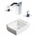 American Imaginations AI-22566 16.25-in. W Above Counter White Vessel Set For 3H8-in. Right Faucet - Faucet Included