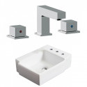 American Imaginations AI-22577 16.25-in. W Wall Mount White Vessel Set For 3H8-in. Right Faucet - Faucet Included
