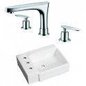 American Imaginations AI-22581 16.25-in. W Above Counter White Vessel Set For 3H8-in. Left Faucet - Faucet Included