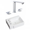 American Imaginations AI-22586 16.25-in. W Above Counter White Vessel Set For 3H8-in. Left Faucet - Faucet Included