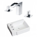 American Imaginations AI-22590 16.25-in. W Wall Mount White Vessel Set For 3H8-in. Left Faucet - Faucet Included
