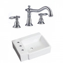 American Imaginations AI-22591 16.25-in. W Wall Mount White Vessel Set For 3H8-in. Left Faucet - Faucet Included