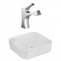 American Imaginations AI-22595 17-in. W Above Counter White Vessel Set For 1 Hole Left Faucet - Faucet Included