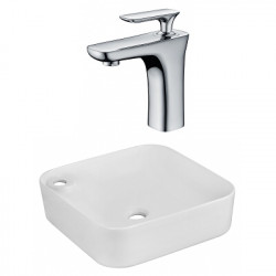 American Imaginations AI-22598 17-in. W Above Counter White Vessel Set For 1 Hole Left Faucet - Faucet Included