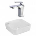 American Imaginations AI-22603 17-in. W Above Counter White Vessel Set For 1 Hole Left Faucet - Faucet Included