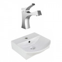 American Imaginations AI-22613 13.75-in. W Above Counter White Vessel Set For 1 Hole Center Faucet - Faucet Included