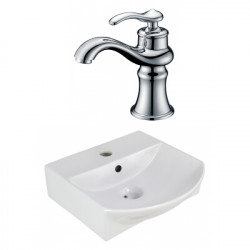 American Imaginations AI-22614 13.75-in. W Above Counter White Vessel Set For 1 Hole Center Faucet - Faucet Included