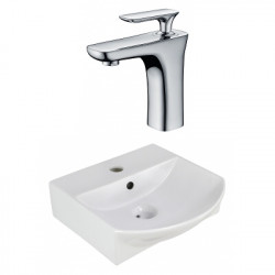 American Imaginations AI-22616 13.75-in. W Above Counter White Vessel Set For 1 Hole Center Faucet - Faucet Included