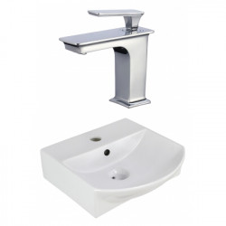 American Imaginations AI-22621 13.75-in. W Above Counter White Vessel Set For 1 Hole Center Faucet - Faucet Included