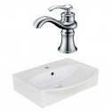 American Imaginations AI-22623 19.5-in. W Wall Mount White Vessel Set For 1 Hole Center Faucet - Faucet Included