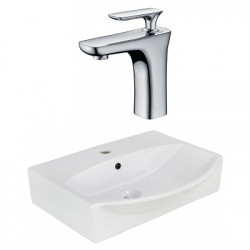 American Imaginations AI-22634 19.5-in. W Above Counter White Vessel Set For 1 Hole Center Faucet - Faucet Included