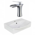 American Imaginations AI-22638 19.5-in. W Above Counter White Vessel Set For 1 Hole Center Faucet - Faucet Included