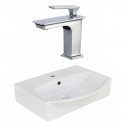 American Imaginations AI-22639 19.5-in. W Above Counter White Vessel Set For 1 Hole Center Faucet - Faucet Included