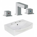 American Imaginations AI-22646 19.5-in. W Wall Mount White Vessel Set For 3H8-in. Center Faucet - Faucet Included