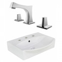American Imaginations AI-22648 19.5-in. W Above Counter White Vessel Set For 3H8-in. Center Faucet - Faucet Included