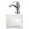 American Imaginations AI-22657 20.75-in. W Semi-Recessed White Vessel Set For 1 Hole Center Faucet - Faucet Included
