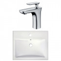 American Imaginations AI-22659 20.75-in. W Semi-Recessed White Vessel Set For 1 Hole Center Faucet - Faucet Included