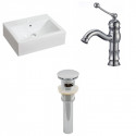 American Imaginations AI-26070 20.25-in. W Above Counter White Vessel Set For 1 Hole Center Faucet - Faucet Included