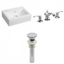American Imaginations AI-26072 20.25-in. W Above Counter White Vessel Set For 3H8-in. Center Faucet - Faucet Included
