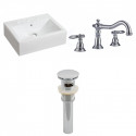 American Imaginations AI-26075 20.25-in. W Above Counter White Vessel Set For 3H8-in. Center Faucet - Faucet Included