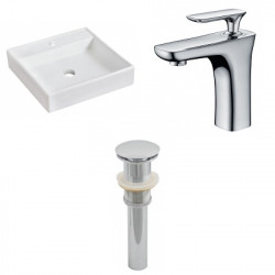 American Imaginations AI-26080 17.5-in. W Above Counter White Vessel Set For 1 Hole Center Faucet - Faucet Included