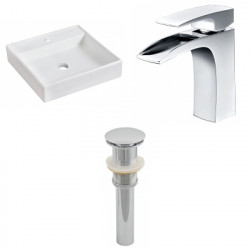 American Imaginations AI-26081 17.5-in. W Above Counter White Vessel Set For 1 Hole Center Faucet - Faucet Included