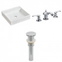 American Imaginations AI-26084 17.5-in. W Above Counter White Vessel Set For 3H8-in. Center Faucet - Faucet Included