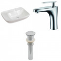 American Imaginations AI-26091 23.5-in. W Above Counter White Vessel Set For 1 Hole Center Faucet - Faucet Included
