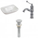 American Imaginations AI-26094 23.5-in. W Above Counter White Vessel Set For 1 Hole Center Faucet - Faucet Included