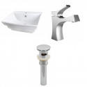 American Imaginations AI-26113 19.75-in. W Wall Mount White Vessel Set For 1 Hole Center Faucet - Faucet Included