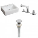 American Imaginations AI-26125 21-in. W Wall Mount White Vessel Set For 3H8-in. Center Faucet - Faucet Included