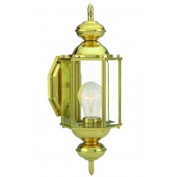 Design House 501692 Augusta Outdoor Wall Light w/ Clear Beveled Glass, Solid Brass