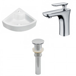 American Imaginations AI-26134 26.25-in. W Wall Mount White Vessel Set For 1 Hole Center Faucet - Faucet Included