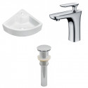 American Imaginations AI-26134 26.25-in. W Wall Mount White Vessel Set For 1 Hole Center Faucet - Faucet Included