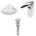 American Imaginations AI-26135 26.25-in. W Wall Mount White Vessel Set For 1 Hole Center Faucet - Faucet Included