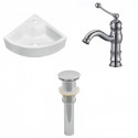 American Imaginations AI-26136 26.25-in. W Wall Mount White Vessel Set For 1 Hole Center Faucet - Faucet Included