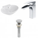 American Imaginations AI-26141 22.75-in. W Wall Mount White Vessel Set For 1 Hole Center Faucet - Faucet Included