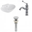 American Imaginations AI-26142 22.75-in. W Wall Mount White Vessel Set For 1 Hole Center Faucet - Faucet Included