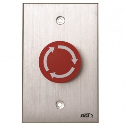 RCI 919 Rotary-Release Exit Mushroom Button (Red)