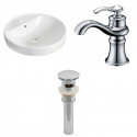 American Imaginations AI-26162 18.25-in. W Drop In White Vessel Set For 1 Hole Center Faucet - Faucet Included