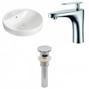 American Imaginations AI-26163 18.25-in. W Drop In White Vessel Set For 1 Hole Center Faucet - Faucet Included
