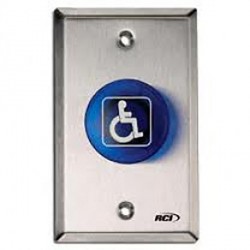 RCI 991 Pneumatic Handicap or Exit Symbol Time Delay Mushroom Buttons