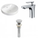 American Imaginations AI-26164 18.25-in. W Drop In White Vessel Set For 1 Hole Center Faucet - Faucet Included