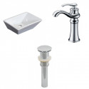 American Imaginations AI-26167 12-in. W Above Counter White Vessel Set For Deck Mount Drilling - Faucet Included