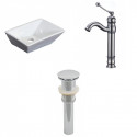 American Imaginations AI-26168 12-in. W Above Counter White Vessel Set For Deck Mount Drilling - Faucet Included