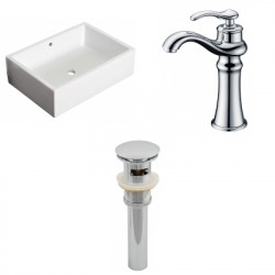 American Imaginations AI-26169 20-in. W Above Counter White Vessel Set For Deck Mount Drilling - Faucet Included