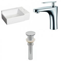 American Imaginations AI-26175 16.25-in. W Above Counter White Vessel Set For 1 Hole Right Faucet - Faucet Included