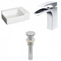 American Imaginations AI-26177 16.25-in. W Above Counter White Vessel Set For 1 Hole Right Faucet - Faucet Included