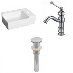 American Imaginations AI-26178 16.25-in. W Above Counter White Vessel Set For 1 Hole Right Faucet - Faucet Included